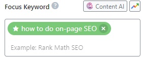 focus keyword seo